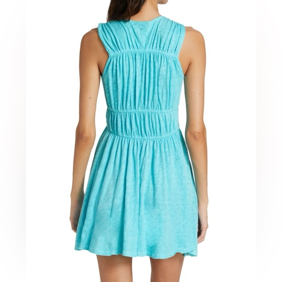 NWT ATM Anthony Thomas Melillo Sublime Slub Jersey Minidress Aqua Mist Size M - Picture 3 of 12